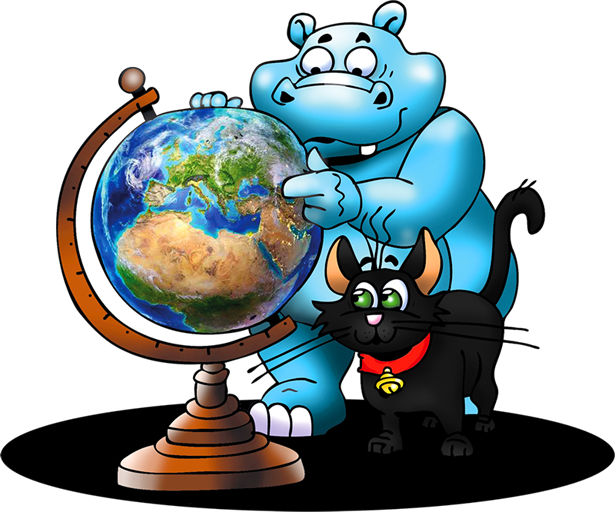 Bonolino zeigt MauMau einen Globus