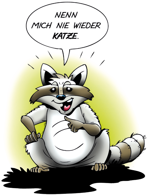 Der Waschbär Klemens schimpft