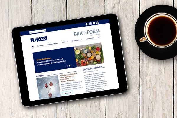 Die Online-Version der BKKiNFORM auf einem Tablet